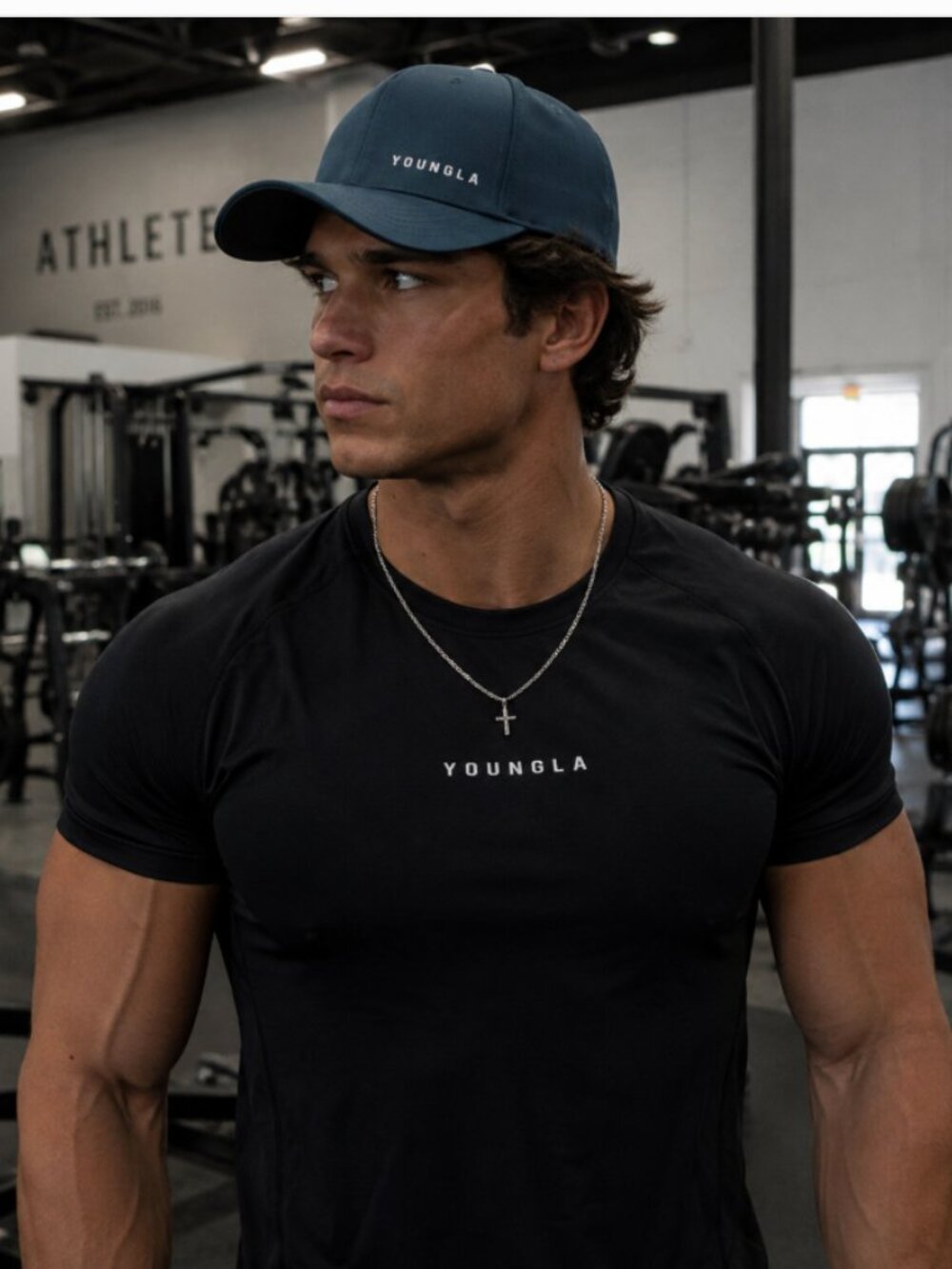 YoungLA Model 926 Deep Teal Snapback Performance Gym Hat Size M NWT